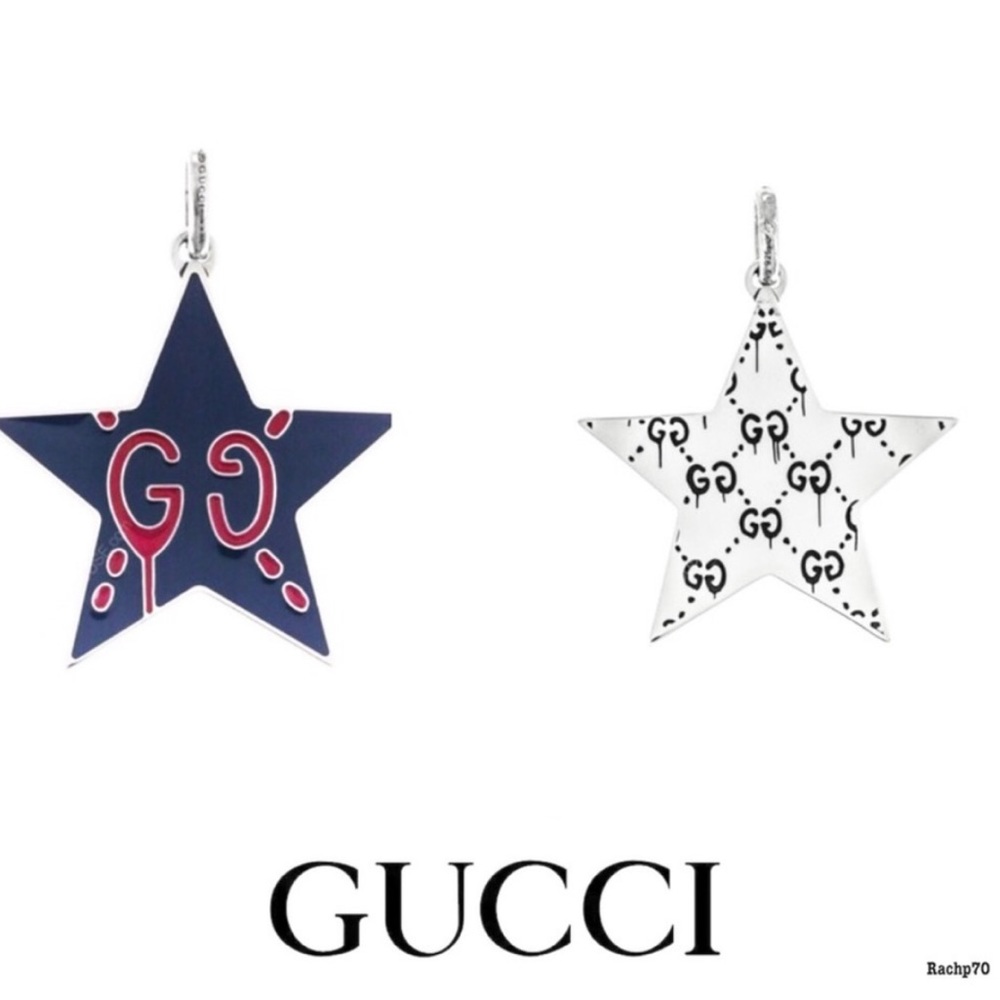 New Gucci Ghost Navy GG Star Charm + Free Chain - Picture 10 of 10